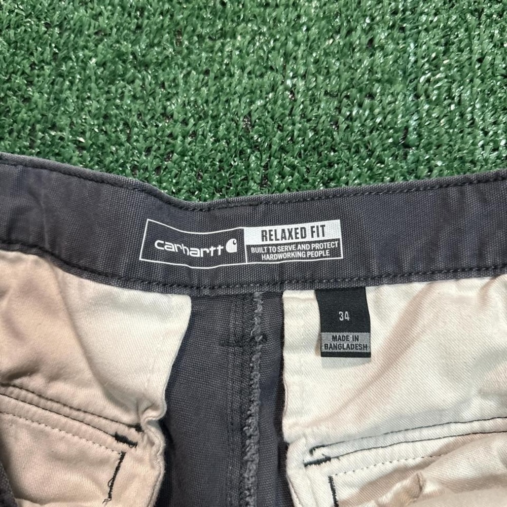 Y2K Carhartt Grey Cargo Shorts Size Mens 34 - Picture 3 of 7